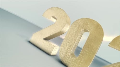 Golden 2024 New Year Reveal Title Animation