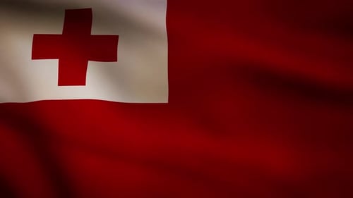 Realistic Waving Flag of Tonga Animation