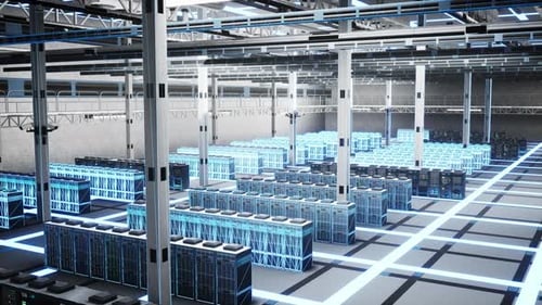 Network Infrastructure in Data Center Used for Cloud Computing Hologram Overlay