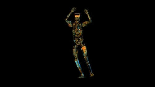 Der Tanz des farbigen Roboters