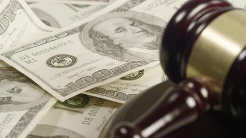 Money with Gavel Concept