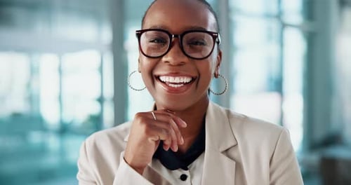 Black woman, face and accountant in office, confident financial advisor and proud professional
