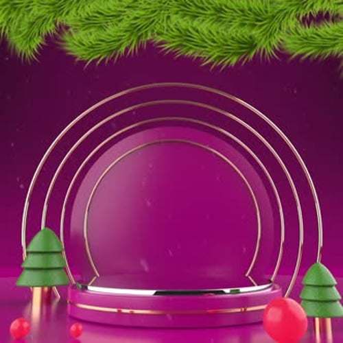 Festive Christmas Product Display Podium Animation