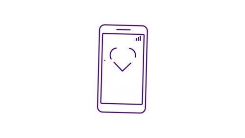 Animated Phone Heart Rate Monitor Icon with Pulse