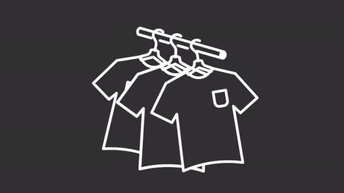 Animated Line Art T-Shirts on Hangers