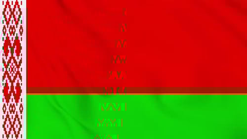 Realistic Waving Flag of Belarus Seamless Loop Animation
