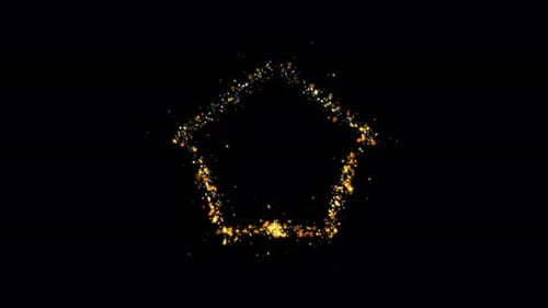 Hexagon Shape Sparkling Golden Glitter Spiral Lens Effect