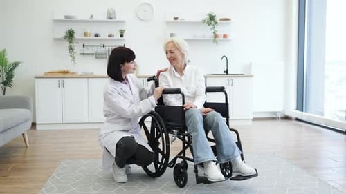 Woman in Wheelchair Talking with Healthcare Provider