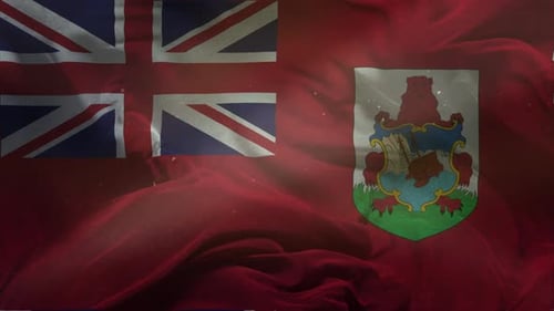Bermuda National Flag Waving Loop Animation