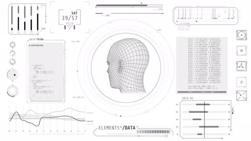 Animation einer Hightech-Schnittstelle mit Erkennungsdatenverarbeitung