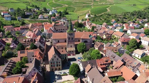 Traditional timbered house in Turckheim, Alsace, France. One of the famous cities in Alsace scenic r
