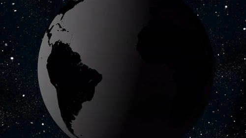 Video animation of the planet earth in space and galaxy, rotation of the globe. 2517