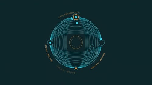 Animation en boucle d'un élément HUD à sphère filaire