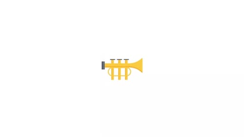 Flat Design Trumpet Instrument Animation