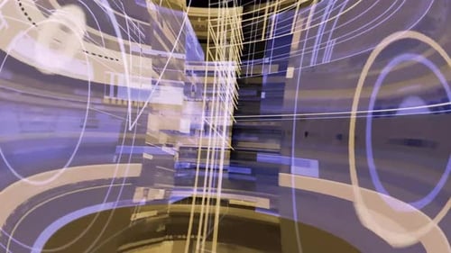 Futuristic Abstract Grid Lines Digital Tunnel Background