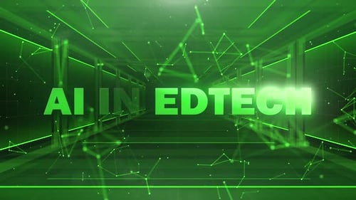 Futuristic AI EdTech Title Reveal in Digital Network Grid