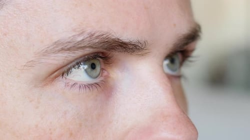 Extreme Close Up of a Person's Eyes Looking Around