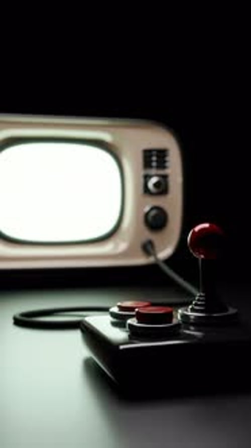 Retro Joystick 3D Loop Animation