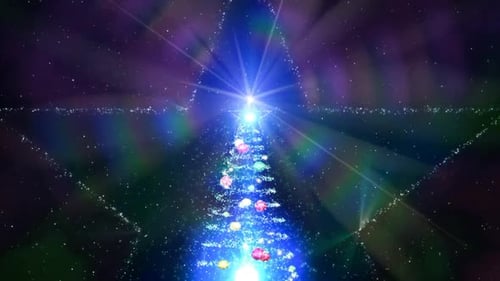 Funkelnder Weihnachtsbaumsterne-Bewegungshintergrund