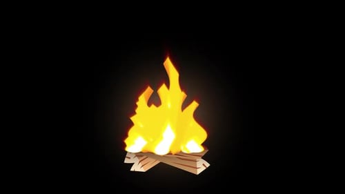 Cartoon bonfire. Animated Campfire