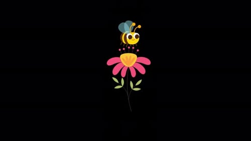 Abelha se senta em uma flor 4K Alpha