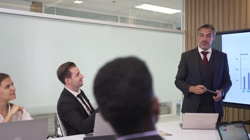 Corporate Presentation in Modern Office Conference Room