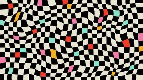 Retro Checkerboard Wavy Background Loop