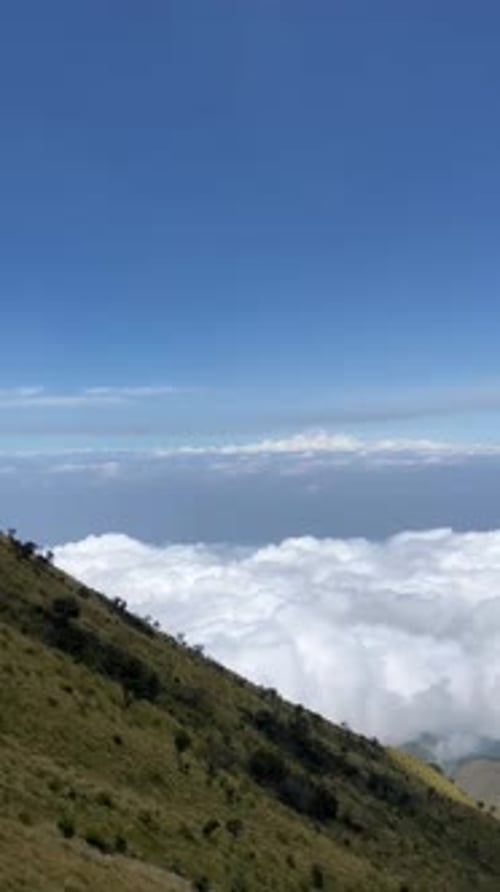 Beautiful View of Mountain with blue sky from mountain peak