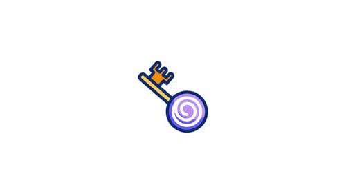 Animated Flat Design Key Icon