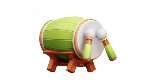 3d Animation Bedug Drum Ramadhan Eid Islamic Celebration Traditional