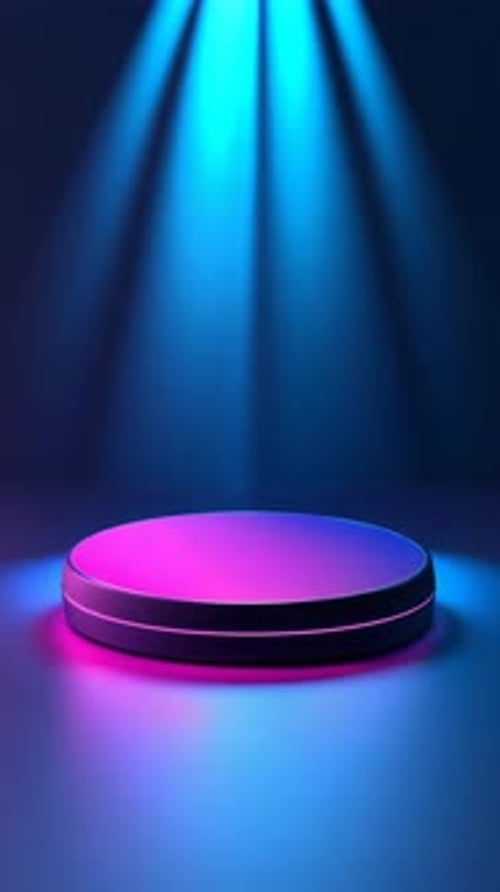 Neon Glowing 3D Podium Stage Product Display Background