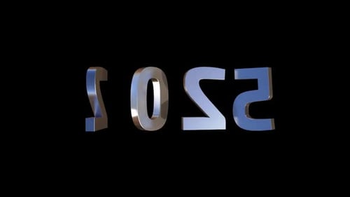Animated 3D Metallic Numbers for Year 2025 Reveal