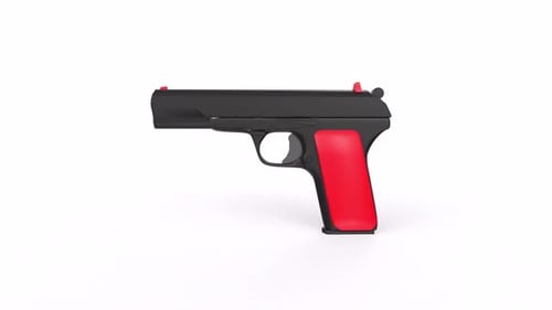 Drehbare Schlaufe für 3D-Objekte mit Handfeuerwaffe
