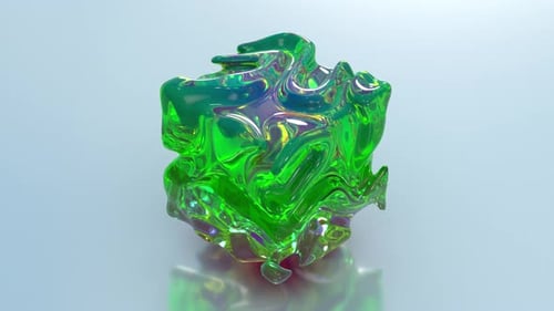 Green Transculent 3D Cube 5 4K