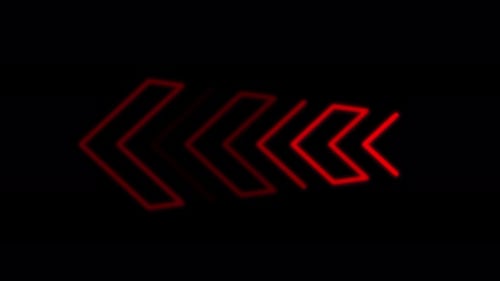 Animation of a Red Neon Arrow Pointing Left on a black background