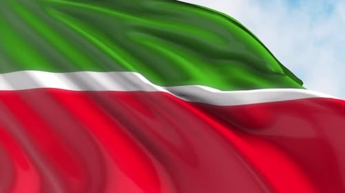 Realistic Waving Green White Red Flag Animation