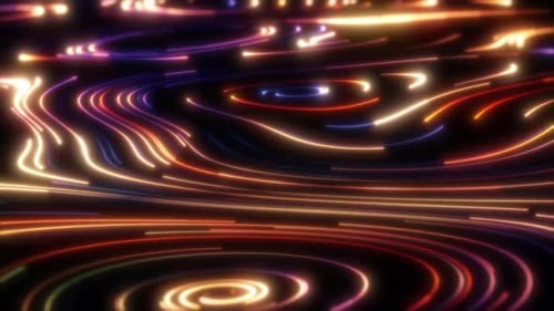 Abstract Flowing Neon Light Streaks Background