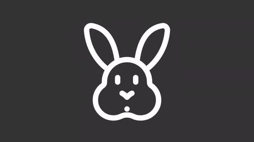 Looping White Rabbit Outline Animation