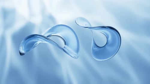 Abstract multi-layered glass curve background, 3d rendering.