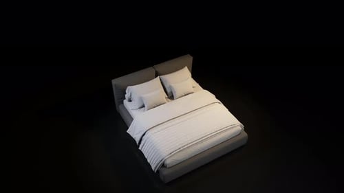 3D Modern Bed Rotating Product Showcase