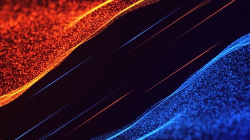 Futuristic Digital Particle Waves and Glowing Lines Background