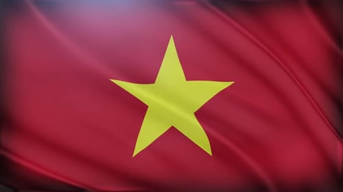 Realistic Waving Flag of Vietnam Seamless Loop Animation