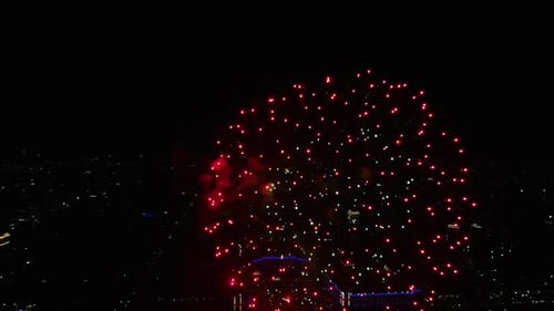 Aerial view of fireworks