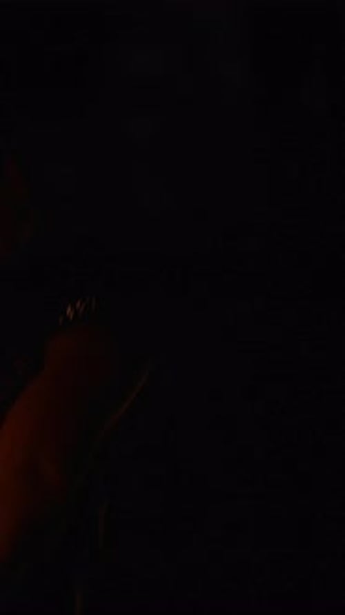 Silhouette Fire Performer Manipulating Blazing Flames Against a Dark Night Background Capturing