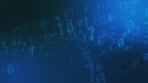 Fundo de números digitais de código binário. dígitos em movimento