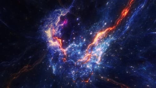 Abstract Colorful Space Nebula Animated Background