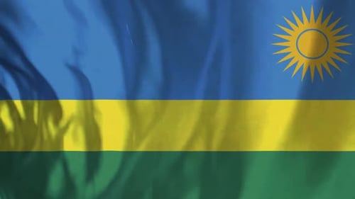 Waving Rwanda Flag Seamlessly Loopable Animation