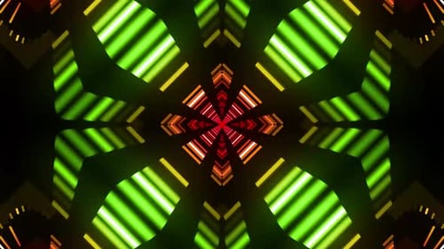 Dynamischer abstrakter geometrischer Lichttunnel, der vor lebendiger Energie pulsiert