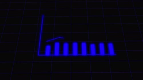 Neon Bar Graph and Line Chart Animation for Data Visualization