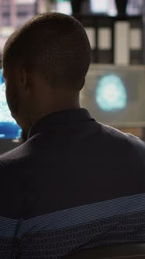 Vertical Video IT Professional Doing Artificial Intelligence Programming